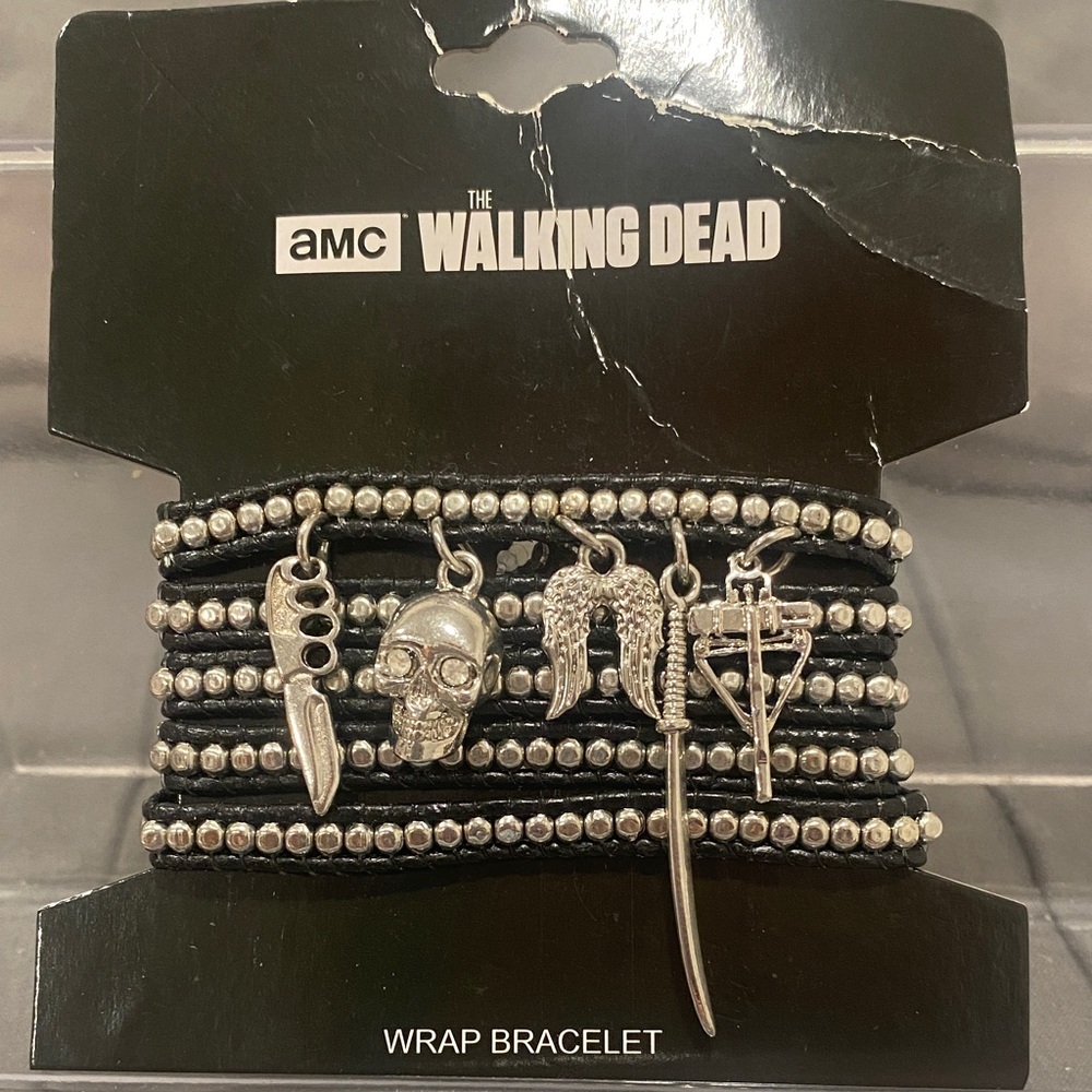 AMC The Walking Dead Silver Charm Wrap Bracelet